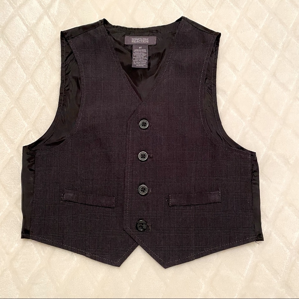Kenneth Cole Reaction Plaid Suit Vest Plaid EUC Size 3T